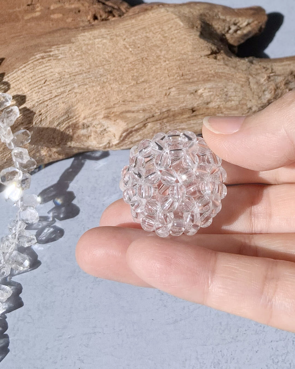 受注生産】宇宙のエネルギーと繋がる フラーレン 4mm 水晶AAA（直径約