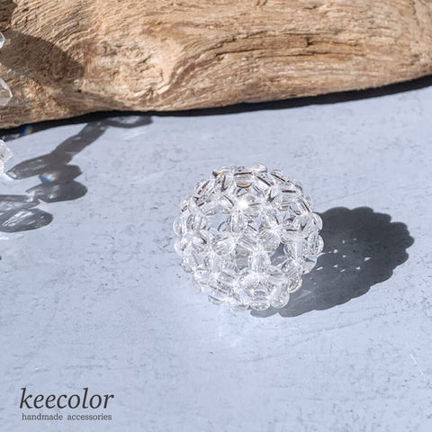 【受注生産】宇宙のエネルギーと繋がる フラーレン 3mm 水晶AAA（直径約2.2cm）