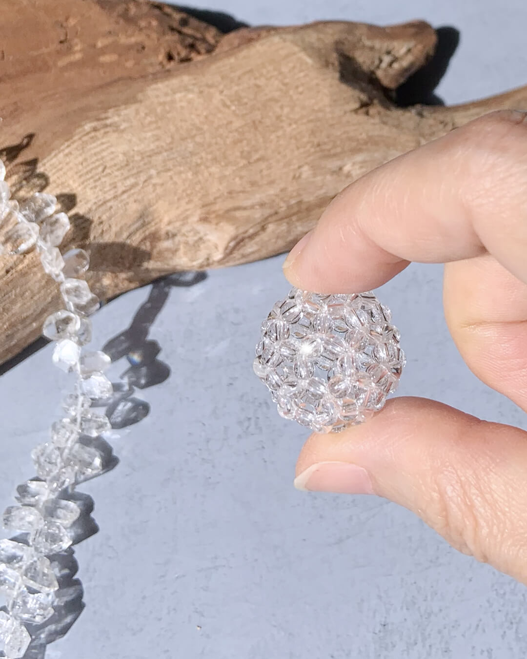 【受注生産】宇宙のエネルギーと繋がる フラーレン 3mm 水晶AAA（直径約2.2cm）