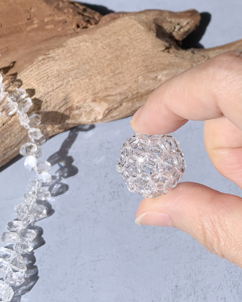 【受注生産】宇宙のエネルギーと繋がる フラーレン 3mm 水晶AAA（直径約2.2cm）