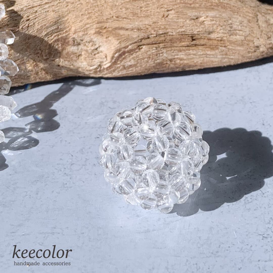 【受注生産】宇宙のエネルギーと繋がる フラーレン 4mm 水晶AAA（直径約2.8cm）