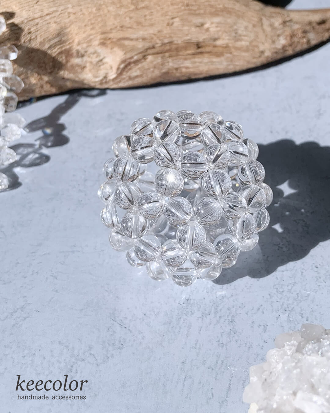 【受注生産】宇宙のエネルギーと繋がる フラーレン 6mm 水晶AAA（直径約4cm）