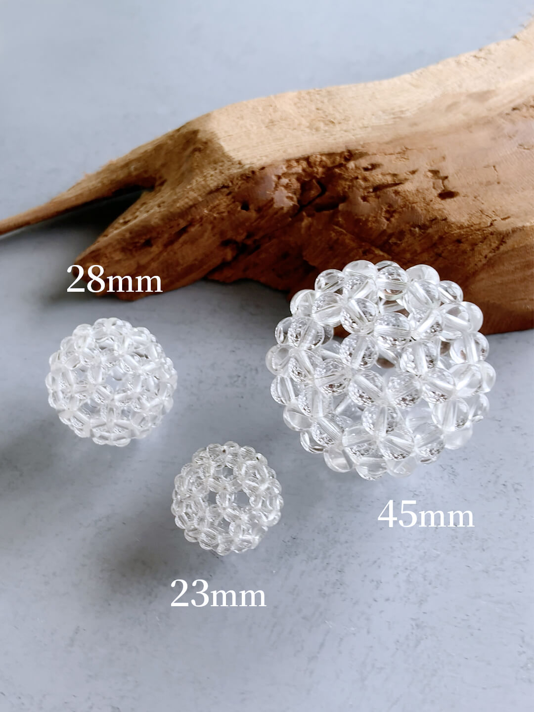 宇宙のエネルギーと繋がる フラーレンオブジェ 7mm玉 水晶AAA（直径約4.5cm）